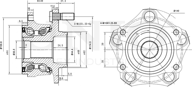 Ступица колеса с интегрированным подшипником (Unio). Артикул HUB-20031