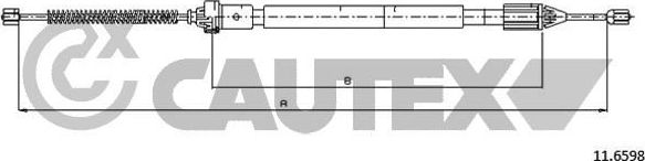 Трос ручника (тросик ручного тормоза) Cautex. Артикул 028366