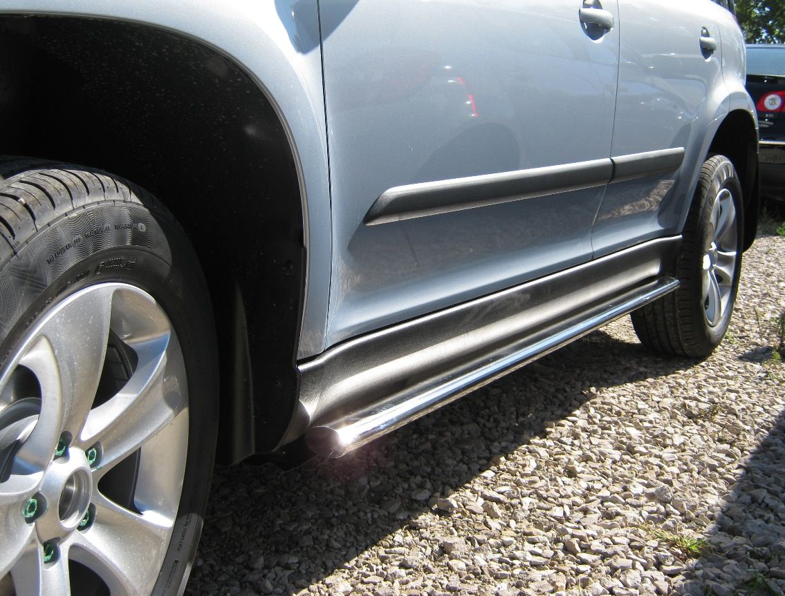 Защита порогов RusStal труба d75х42 овал для Skoda Yeti 2009-2026. Артикул SYO-000745