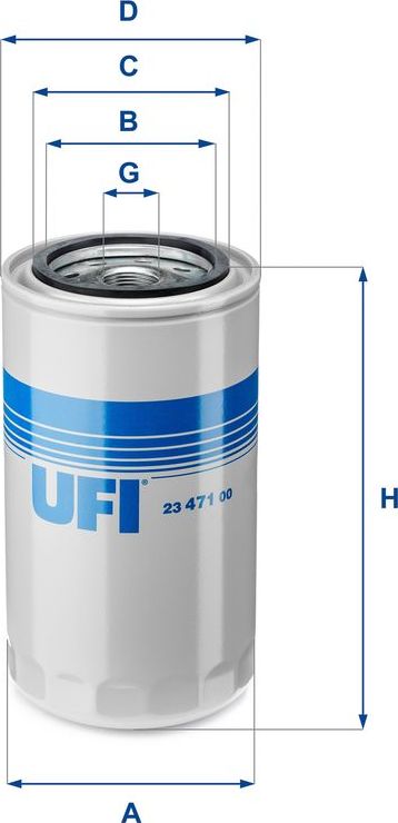 Масляный фильтр UFI. Артикул 23.471.00