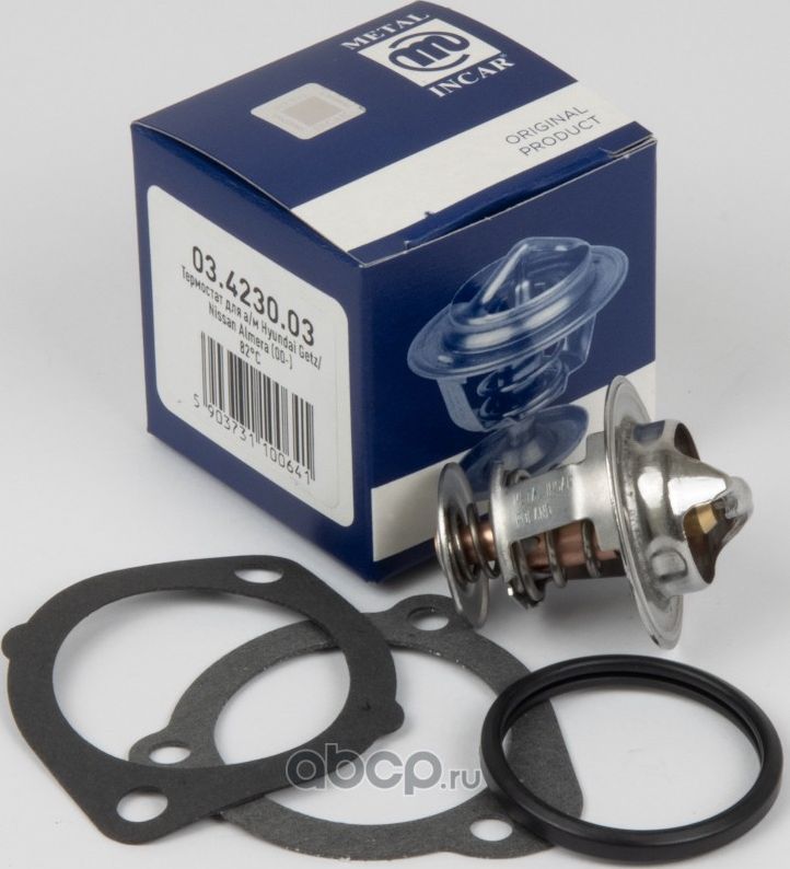 Термостат METAL INCAR для а/м Hyundai Getz/Nissan Almera (00-) 82C (термоэл.), 0 (Metal-Incar). Артикул 03423003