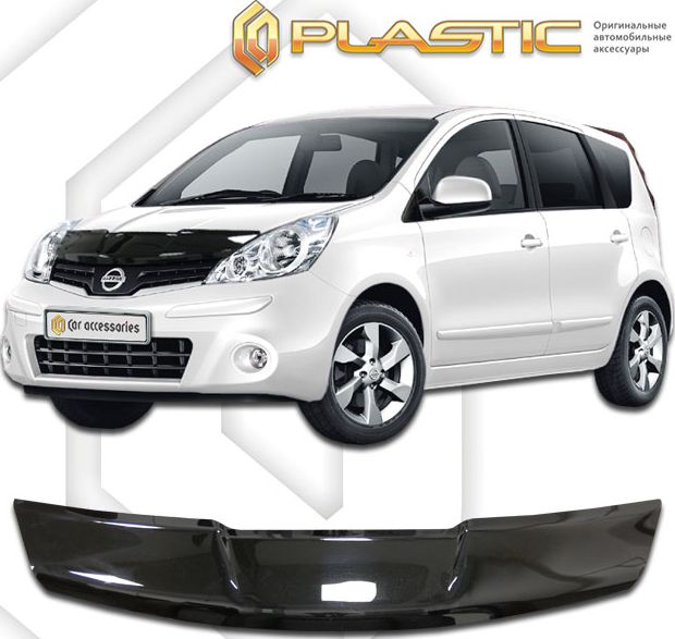 Дефлектор СА Пластик для капота (Classic черный) Nissan Note I рестайлинг 2009-2013. Артикул 2010010106140