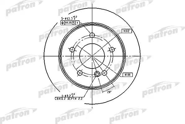 Тормозной диск Patron. Артикул PBD2653