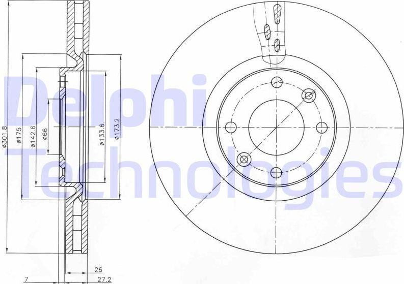 Тормозной диск Delphi. Артикул BG4166