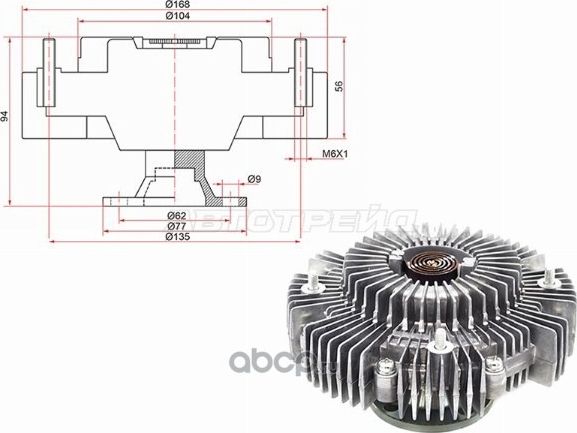 ВИСКОМУФТА TOYOTA LAND CRUISER PRADO GRJ150 1GRFE (SAT). Артикул ST1700009