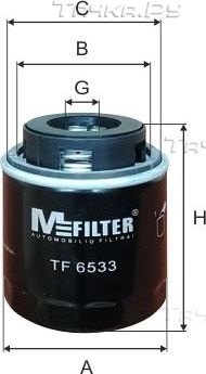 Масляный фильтр MFilter для Volkswagen Touran II 2010-2015. Артикул TF 6533