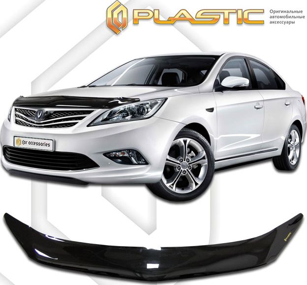 Дефлекторы СА Пластик для капота (Classic черный) Changan Eado седан 2013-2026. Артикул 2010010109363