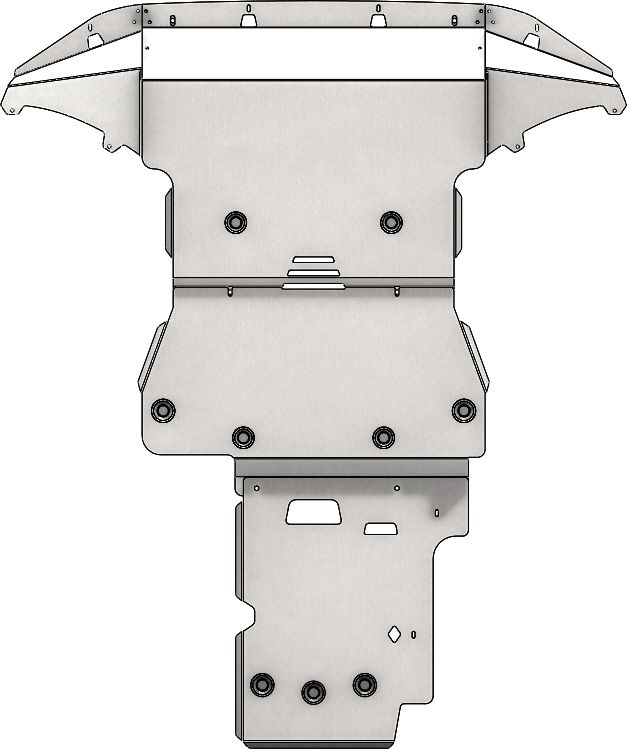Защита алюминиевая АВС-Дизайн для картера и КПП Genesis GV80 Дизель 2020-2026. Артикул 10.25ABC