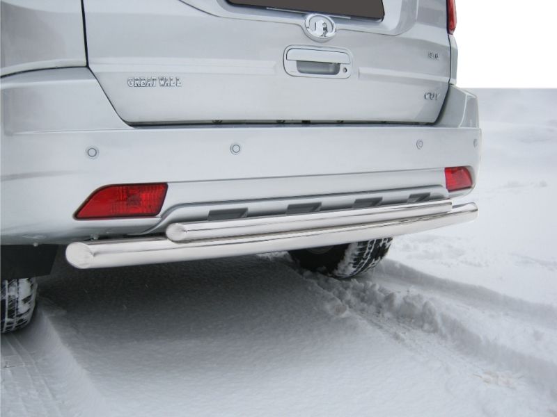 Защита RusStal заднего бампера d76/42 (дуга) для Great Wall Hover H3 2011-2014. Артикул GH3Z-000307