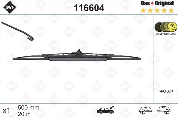 Щетка стеклоочистителя (дворник) SWF Das Original. Артикул 116604