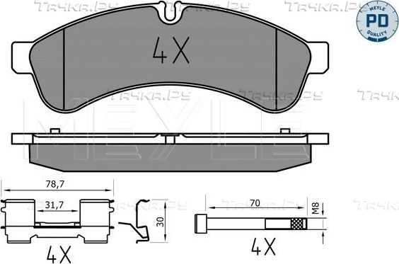 Тормозные колодки Meyle PD задние для IVECO Daily V 2011-2014. Артикул 025 292 3122/PD