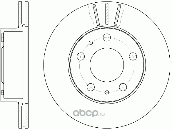 Диск тормозной вентилируемый (G-Brake). Артикул GR02763