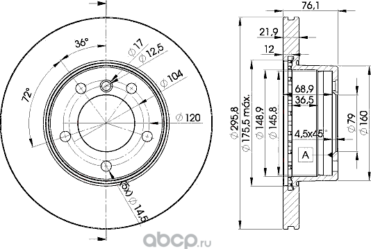Диск тормозной (Icer). Артикул 78bd4839