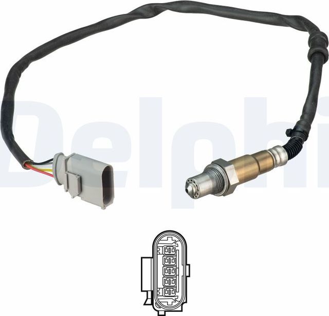 Лямбда-зонд (кислородный датчик) Delphi для Audi A3 III (8V) 2014-2026. Артикул ES21181-12B1