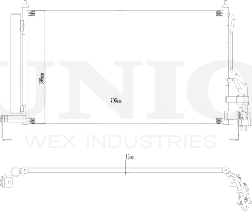 Радиатор кондиционера (Unio). Артикул RAD-30049