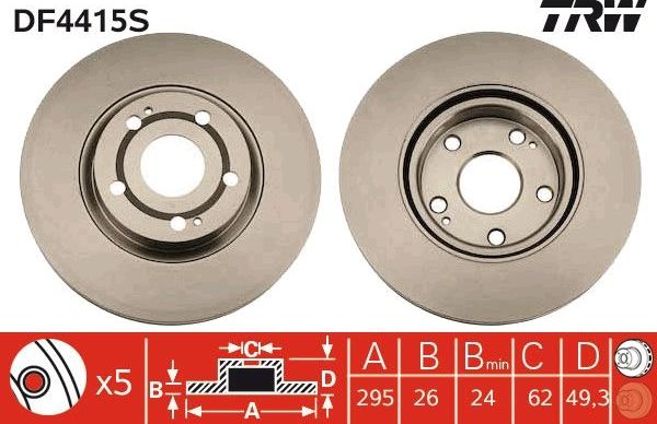 Тормозной диск TRW. Артикул DF4415S