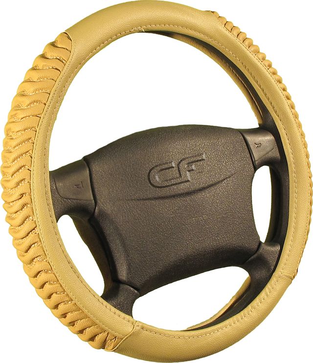 Оплётка на руль CarFashion Lord (размер M, искусственная кожа, цвет БЕЖЕВЫЙ). Артикул 31075