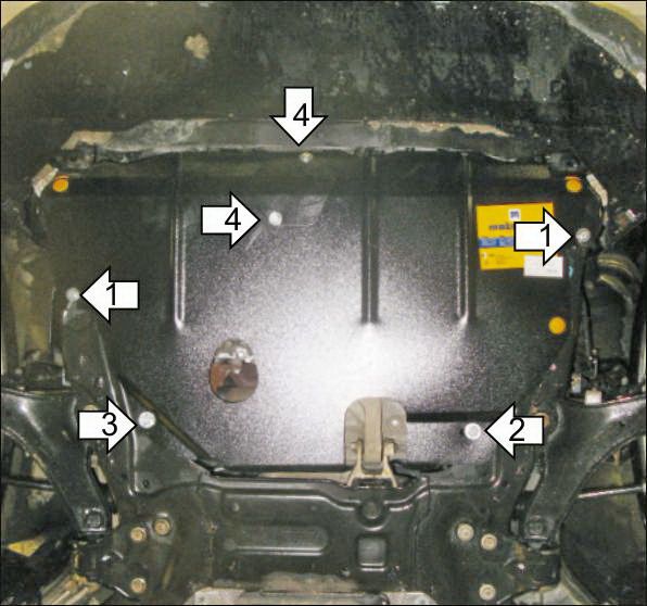 Защита Мотодор для картера, КПП Ford S-Max 2006-2015. Артикул 70702