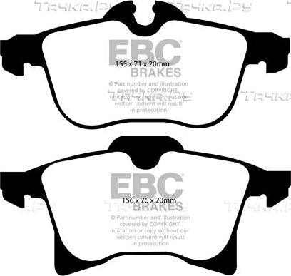 Тормозные колодки EBC Brakes передние для Opel Corsa C 2003-2009. Артикул DP21520