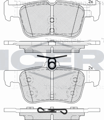 Тормозные колодки Icer задние для Ford Galaxy III 2018-2026. Артикул 182198-200