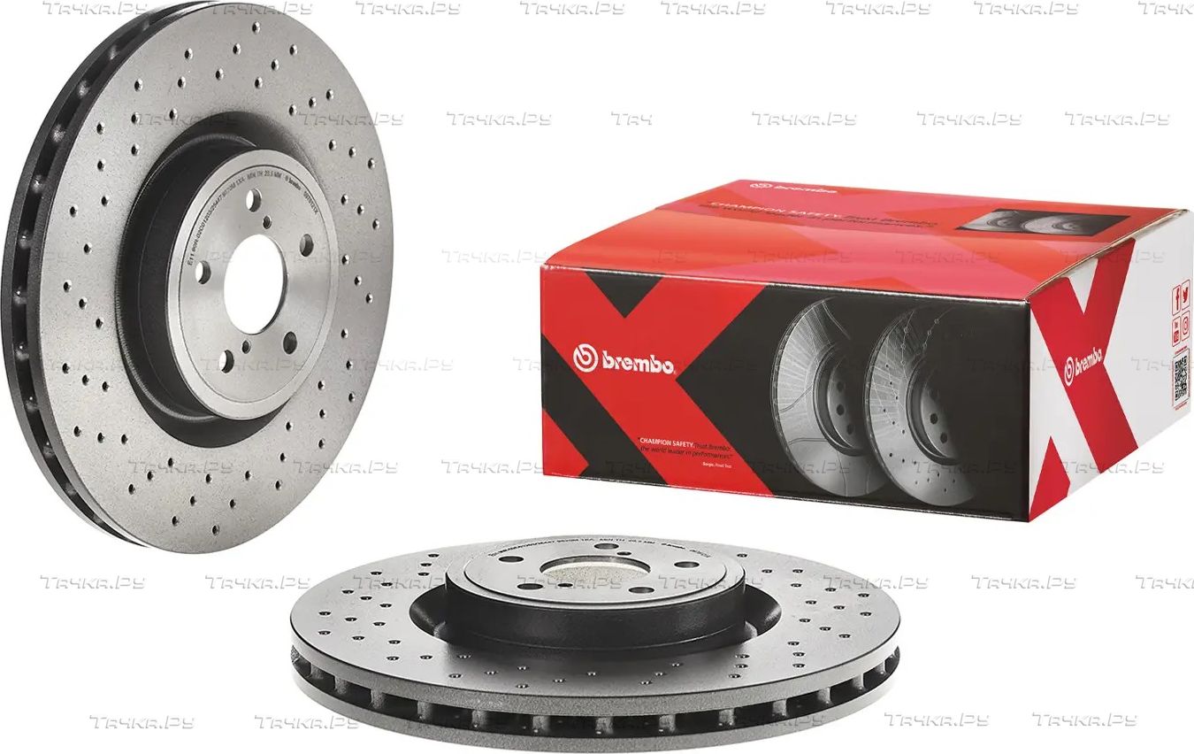 Тормозной диск Brembo XTRA передний для Subaru Impreza II 2000-2008. Артикул 09.7812.1X