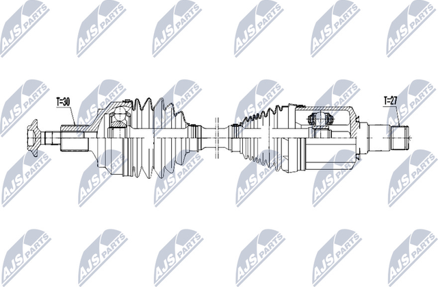 Полуось (привод в сборе, приводной вал) NTY. Артикул NPW-ME-061