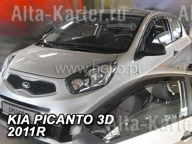 Дефлекторы Heko для окон Kia Picanto II 3-дв. 2011-2026. Артикул 20154