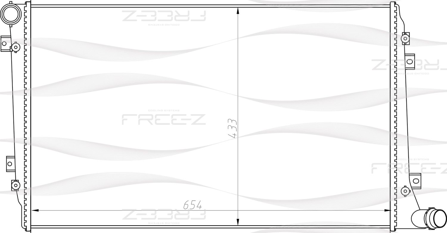 Радиатор VAG A3/GOLF 5/OCTAVIA/PASSAT 05- 1.2TSI/1.9/2.0TDI охлаждения (Free-Z). Артикул KK0212