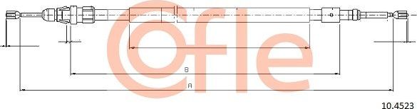 Трос ручника (тросик ручного тормоза) Cofle задний правый/левый для Citroen C2 2003-2012. Артикул 10.4523