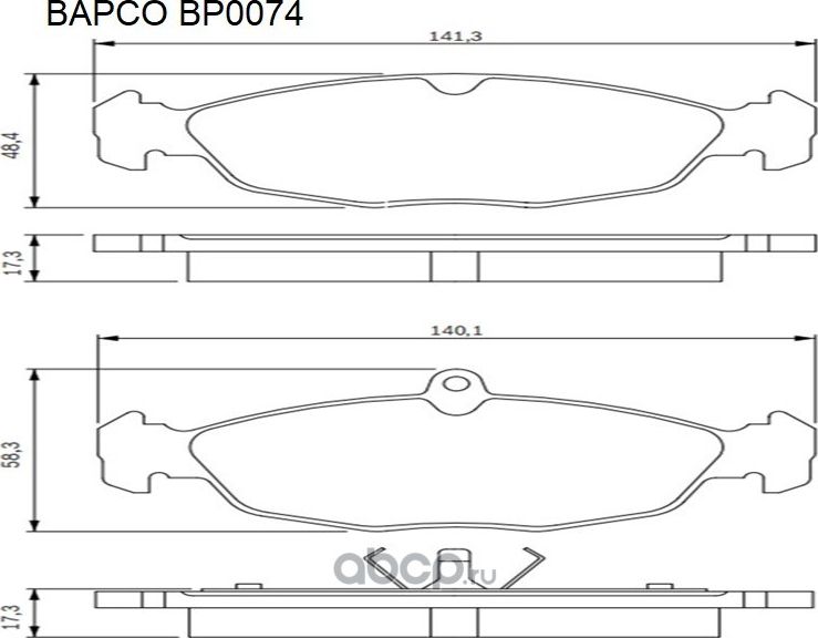 Колодки тормозные дисковые пер. CHEVROLET LANOS/Chance, OPEL ASTRA F 9 (Bapco). Артикул BP0074