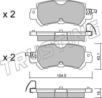 Тормозные колодки Trusting задние для Mazda CX-3 I 2015-2026. Артикул 986.0
