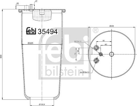 Пневмоподушка (пневморессора) Febi Bilstein. Артикул 35494