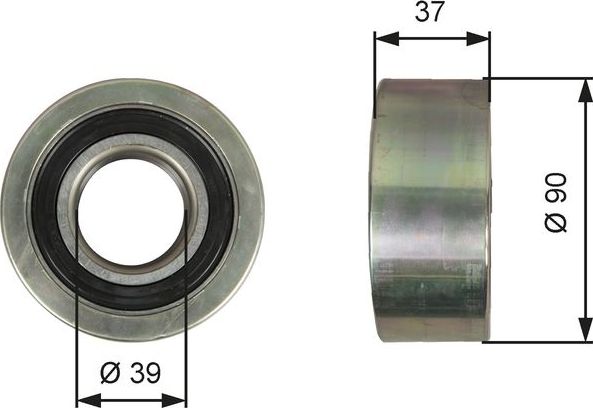 Направляющий (ведущий) ролик приводного поликлинового ремня Gates (Металл) для Renault Premium I 2001-2006. Артикул T36139