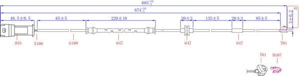 Датчик износа тормозных колодок  Sangsin Hi-Q. Артикул SWS4300