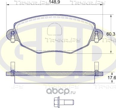 Тормозные колодки G.U.D. передние для Jaguar X-Type I 2001-2009. Артикул GBP077600