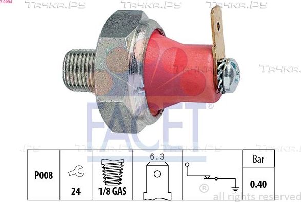 Датчик давления масла Facet Made in Italy - OE Equivalent для Mitsubishi Colt V (CJ) 1996-2003. Артикул 7.0094