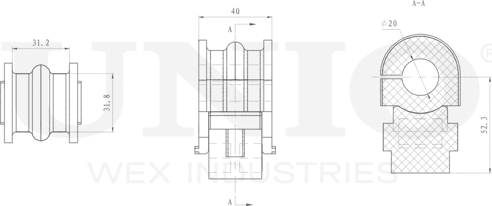 Втулка стабилизатора (Unio). Артикул RMP-10040
