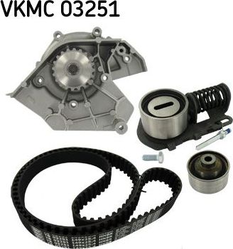 Помпа (водяной насос) с комплектом ремня ГРМ SKF. Артикул VKMC 03251