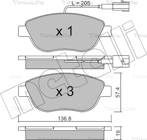 Тормозные колодки Metelli передние для Fiat Stilo 2001-2008. Артикул 22-0322-0