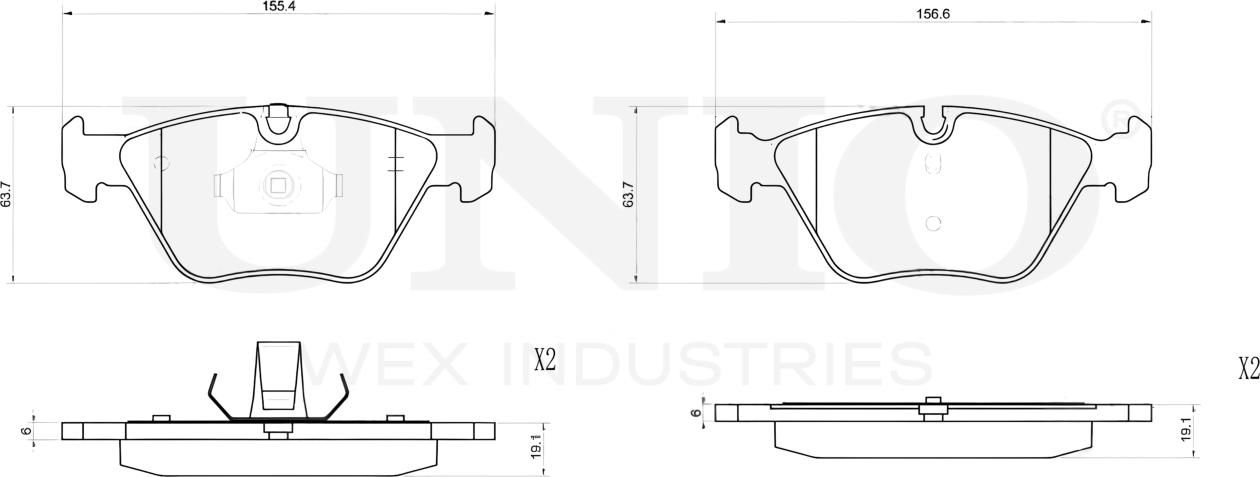 Колодки тормозные дисковые, комплект (Unio). Артикул BRP-20161