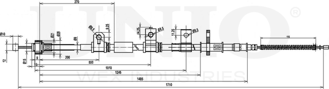 Трос ручного тормоза (Unio). Артикул CAB-60009