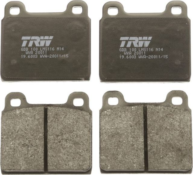 Тормозные колодки TRW COTEC передние для Opel Commodore A 1967-1972. Артикул GDB100