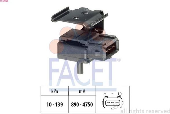 Датчик абсолютного давления (ДАД, MAP) Facet Made in Italy - OE Equivalent. Артикул 10.3068
