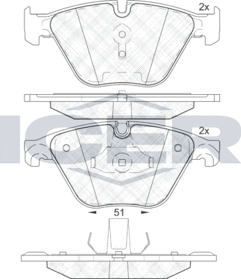 Тормозные колодки Icer. Артикул 182065