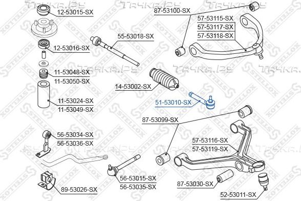 Наконечник рулевой тяги Stellox. Артикул 51-53010-SX