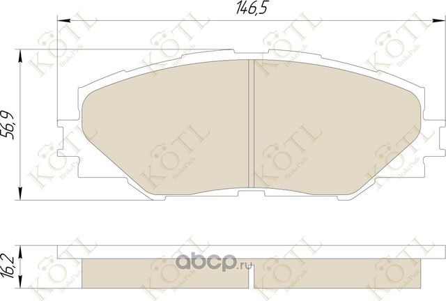 Колодки тормозные дисковые передние к-т TOYOTA RAV 4 05> (Kotl) Kotl. Артикул 3424kt