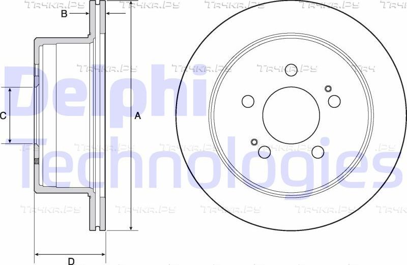 Тормозной диск Delphi. Артикул BG4677C
