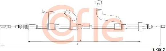Трос ручника (тросик ручного тормоза) Cofle. Артикул 92.1.KI017