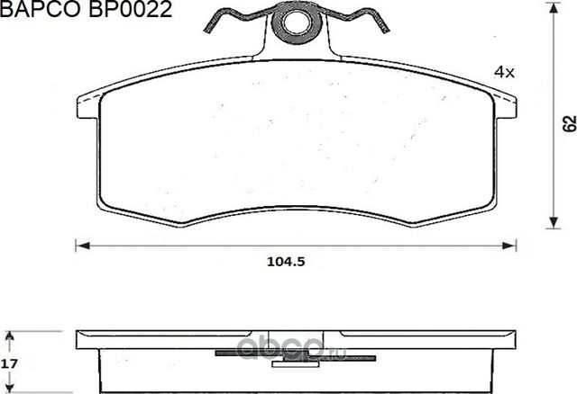 Колодки тормозные (Bapco). Артикул BP0022