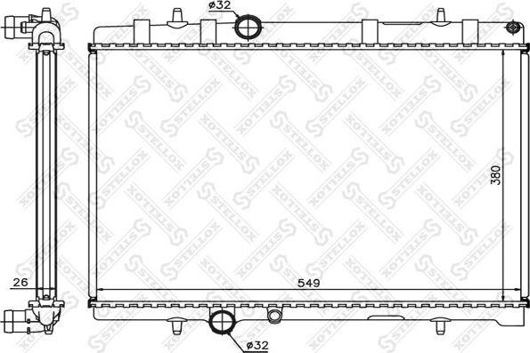 Радиатор охлаждения двигателя Stellox. Артикул 10-26122-SX